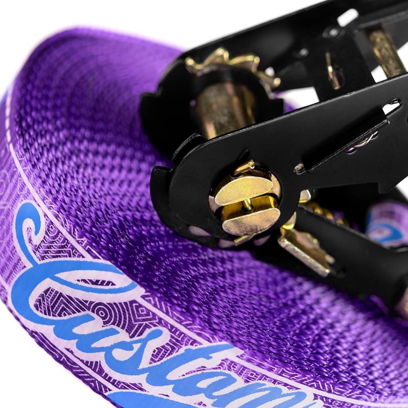 Spider Slacklines - Custom Slackline Kit for Experienced or First-time slackliners with Balancing - Complete Set of Webbing Length 35m with 2X Ratchets - Image 5